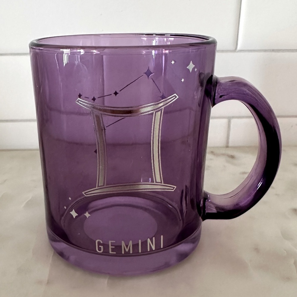 Gemini Purple Glass Mug